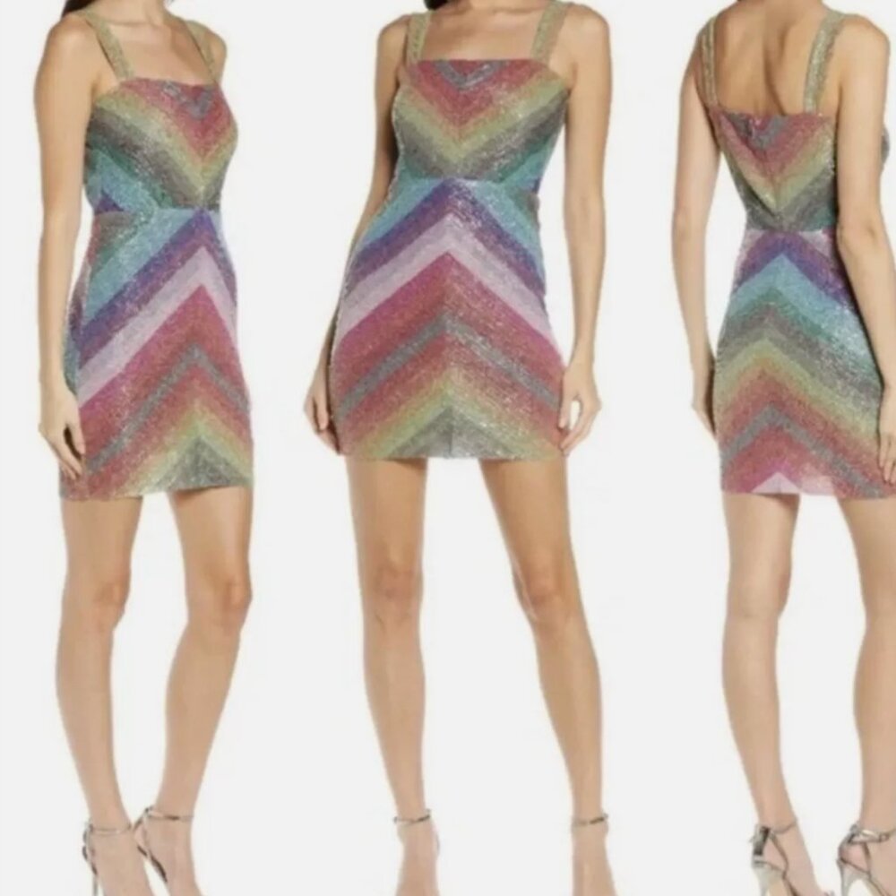 SAYLOR Kourtney Rainbow Sequin Mini Dress - Eras Tour Outfit